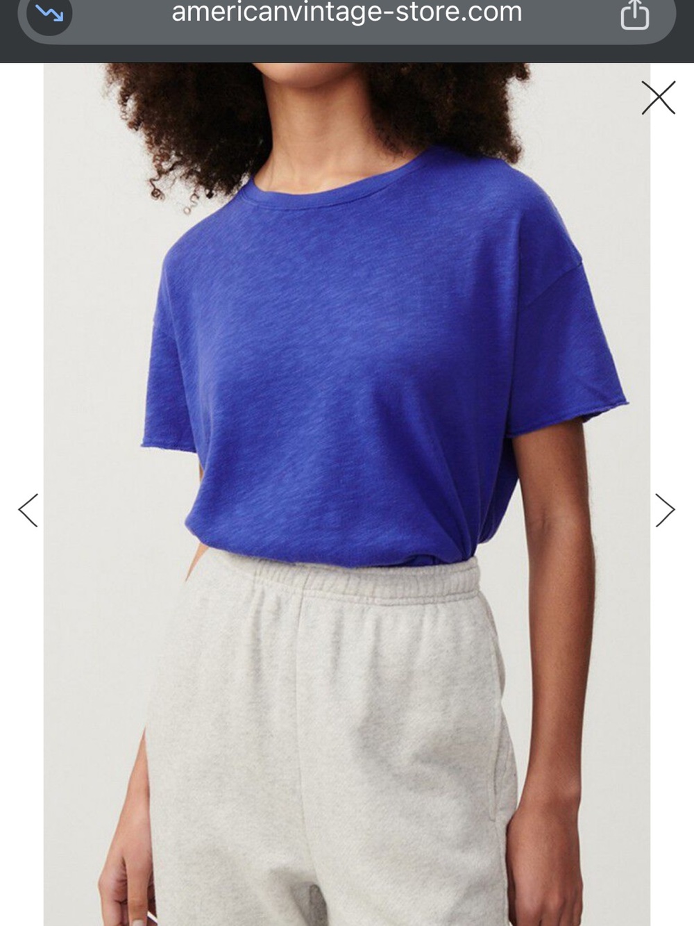 American Vintage Classic Crewneck Tee in Royal Blue - Women's Top
